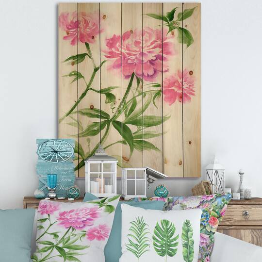 Designart - Purple Peonies Bush II